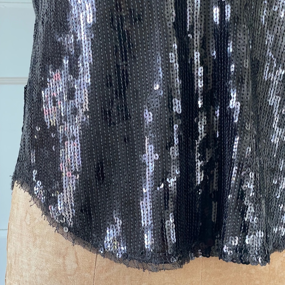 Style Rack Black Sequin Camisole / Racer Top | Size Small - Picture 7 of 9